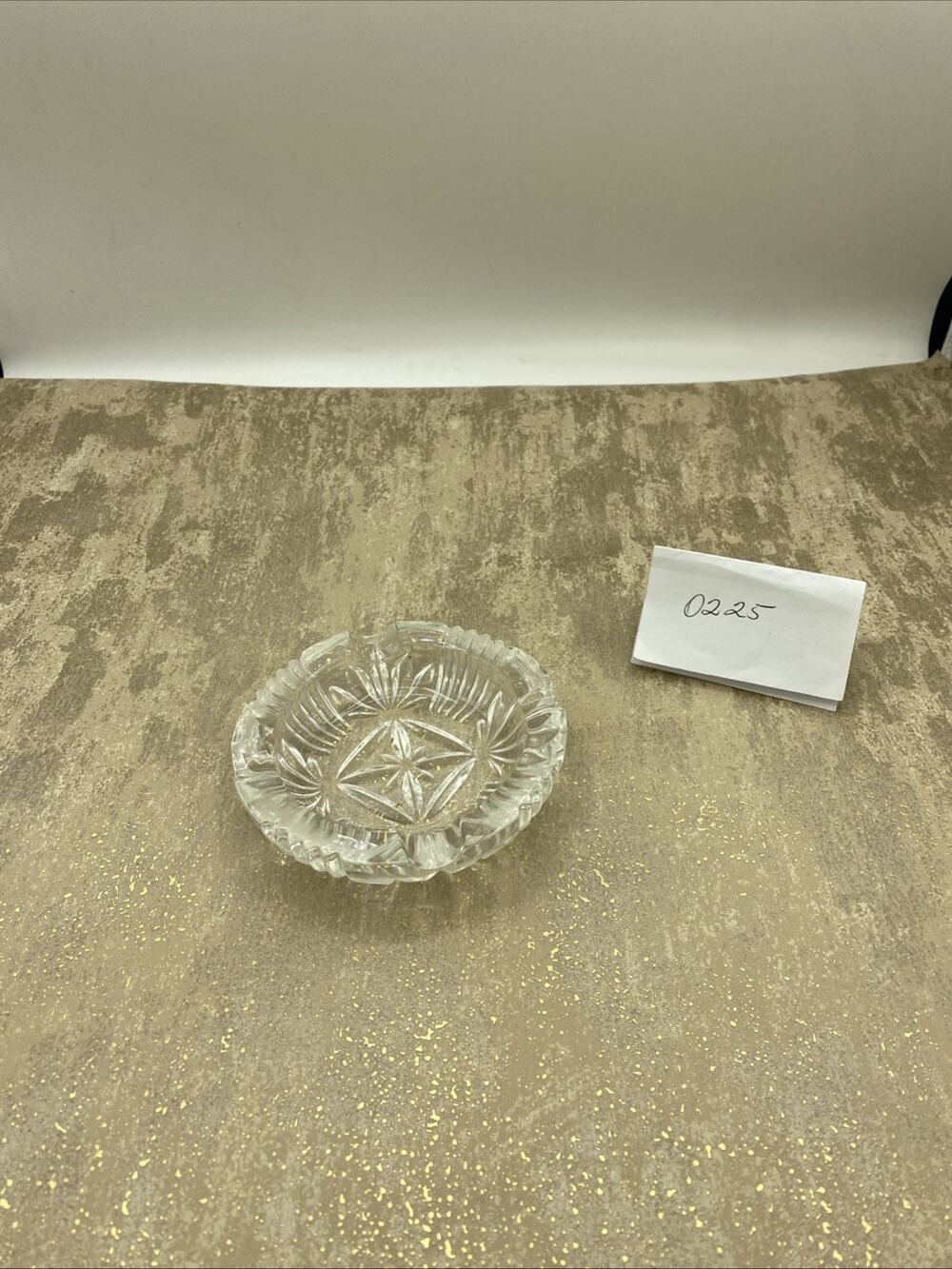 The Bucklers Lead Crystal Ashtray Trinket 4" Container Glossy VTG